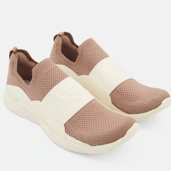 NEW APL TechLoom Bliss Slip-On Running Sneaker Tan Cream Pristine 14 - Picture 1 of 15